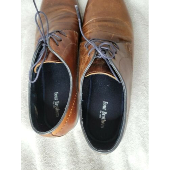 Four Brothers Men's Brown Leather Oxford Distressed Shoes #7421736 Size 13 - Picture 4 of 9